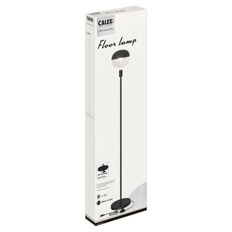 Calex Vloerlamp | 1X E27 Max 40W | Zwart