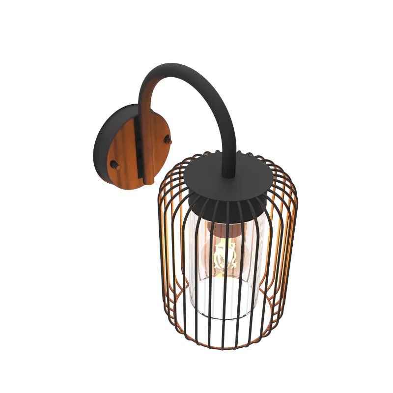 Calex Buiten Wandlamp Rome | 1x E27 | IP44 | Zwart