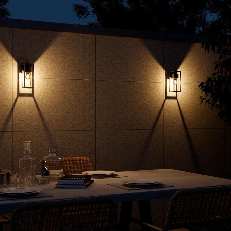 Calex Buiten Wandlamp Genoa | 1x E27 | IP44 | Zwart