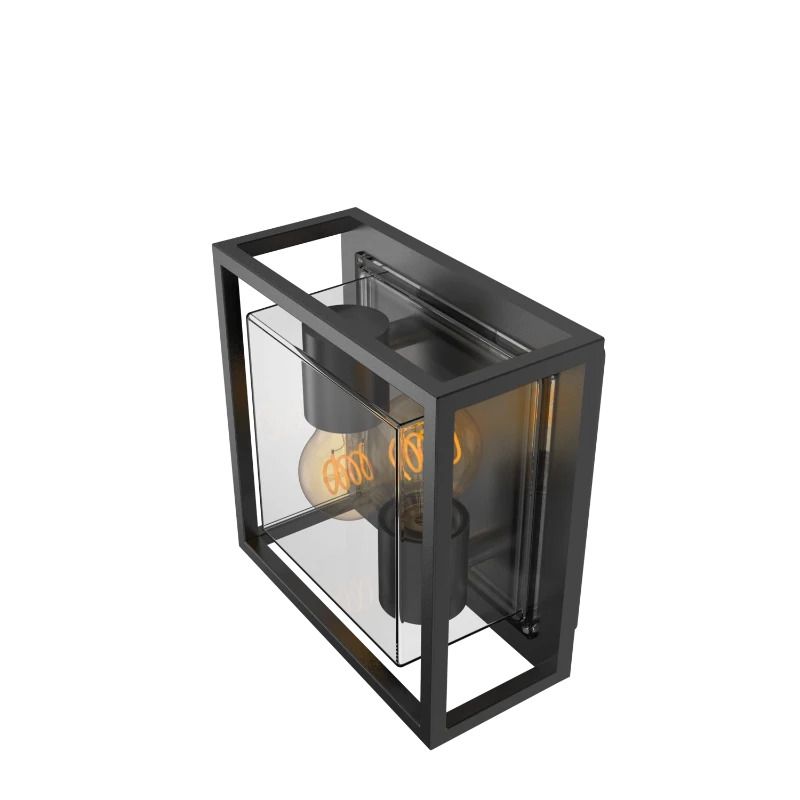 Calex Buiten Wandlamp Bologna | 1x E27 | IP44 | Zwart