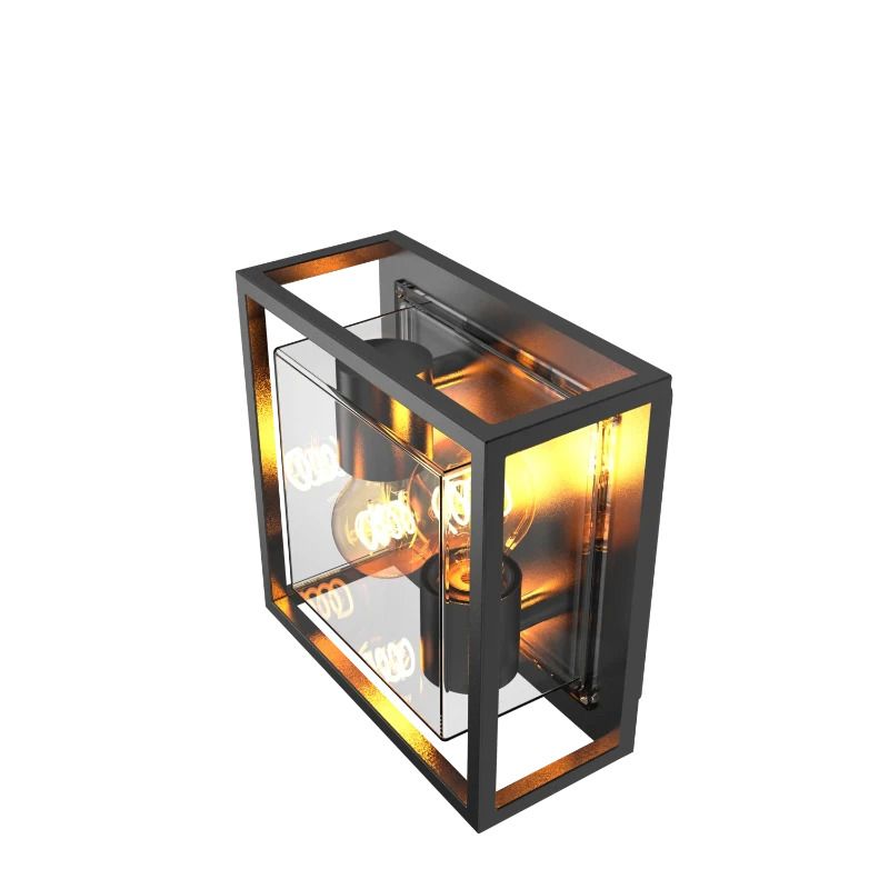 Calex Buiten Wandlamp Bologna | 1x E27 | IP44 | Zwart