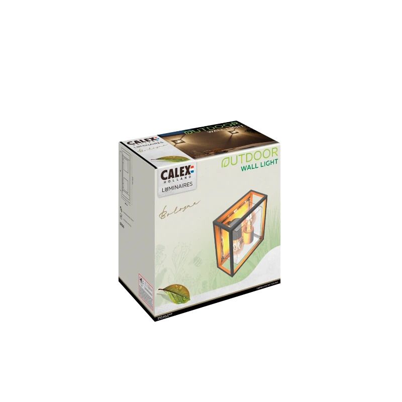 Calex Buiten Wandlamp Bologna | 1x E27 | IP44 | Zwart