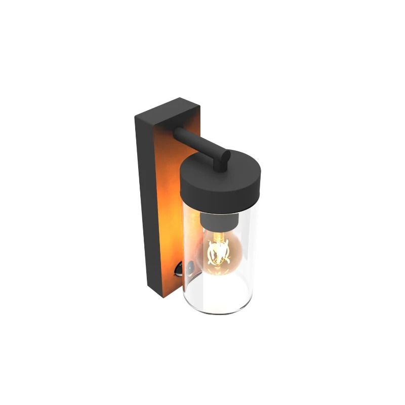 Calex Buiten Wandlamp Perugia | 1x E27 | Met Bewegingssensor | IP44 | Zwart