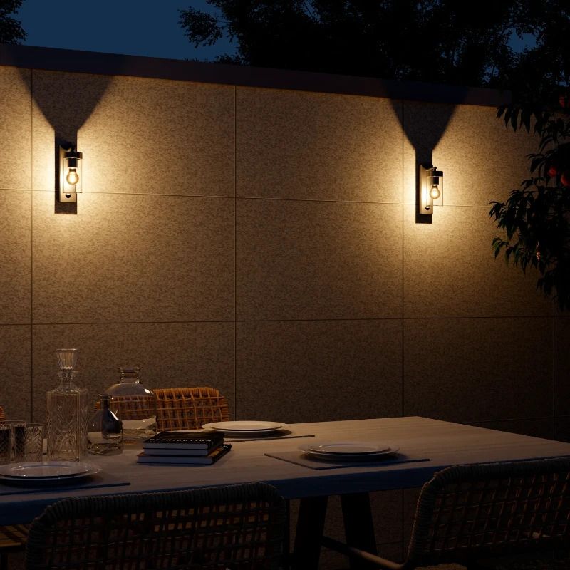 Calex Buiten Wandlamp Perugia | 1x E27 | Met Bewegingssensor | IP44 | Zwart
