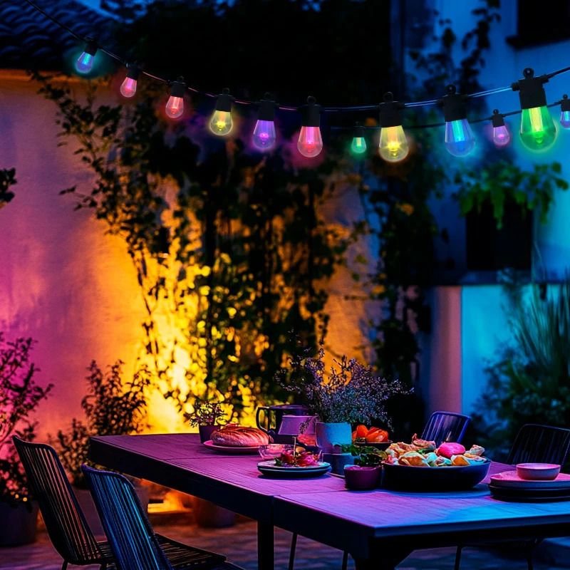 Calex Vista Lichtsnoer | 10 Meter | 10 Lampen | RGBIC CCT | IP44