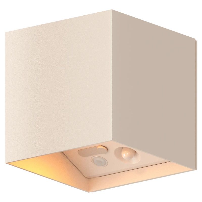 Calex Buiten Up/Downlighter Volterra | 1.5W 60Lm/170Lm 2700K | 827 Oplaadbaar | Met Bewegingssensor | IP44 | Zand