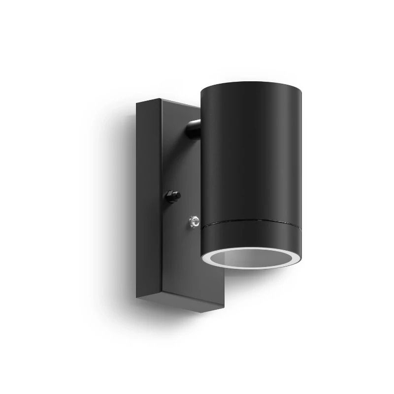Calex Buiten Wandlamp Alba | 1x GU10 | Met Schemersensor | IP44 | Zwart