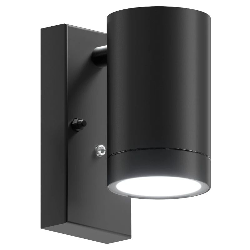Calex Buiten Wandlamp Alba | 1x GU10 | Met Schemersensor | IP44 | Zwart