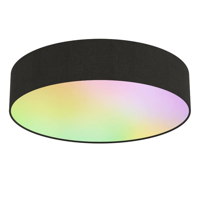 Calex Smart Plafondlamp Fabric | 14W 1500Lm 3000K/6500K | 830/865 RGB | Dimbaar | IP20 | Zwart