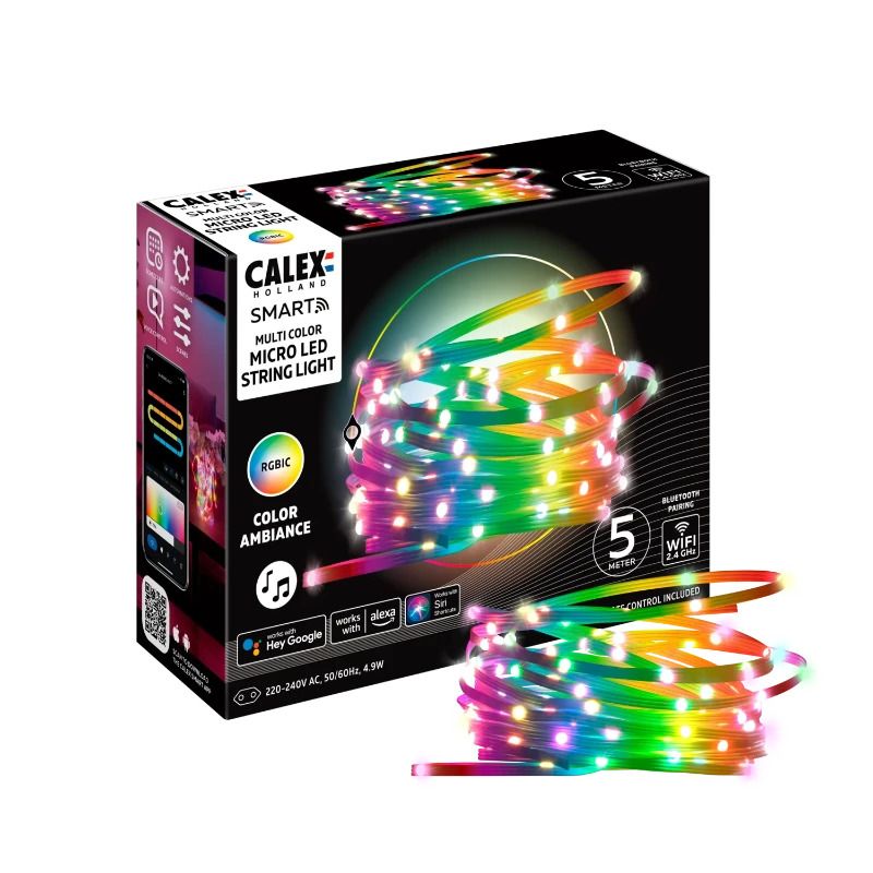 Calex Smart LED Strip 5m | 4.5W 2700K/6500K RGBIC | IP20 | 5V