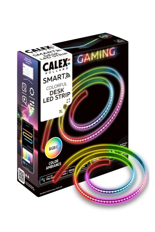 Calex Smart LED Strip 1.5m Smart Striplight | 12W 2700K/6500K RGBIC | IP20 | 24V | Dimbaar