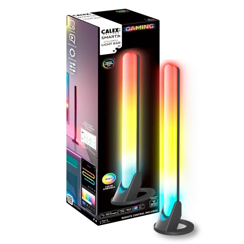 Calex Tafellamp Smart Gaming Light Bar | 5W RGBW CCT | Bluetooth | Dimbaar