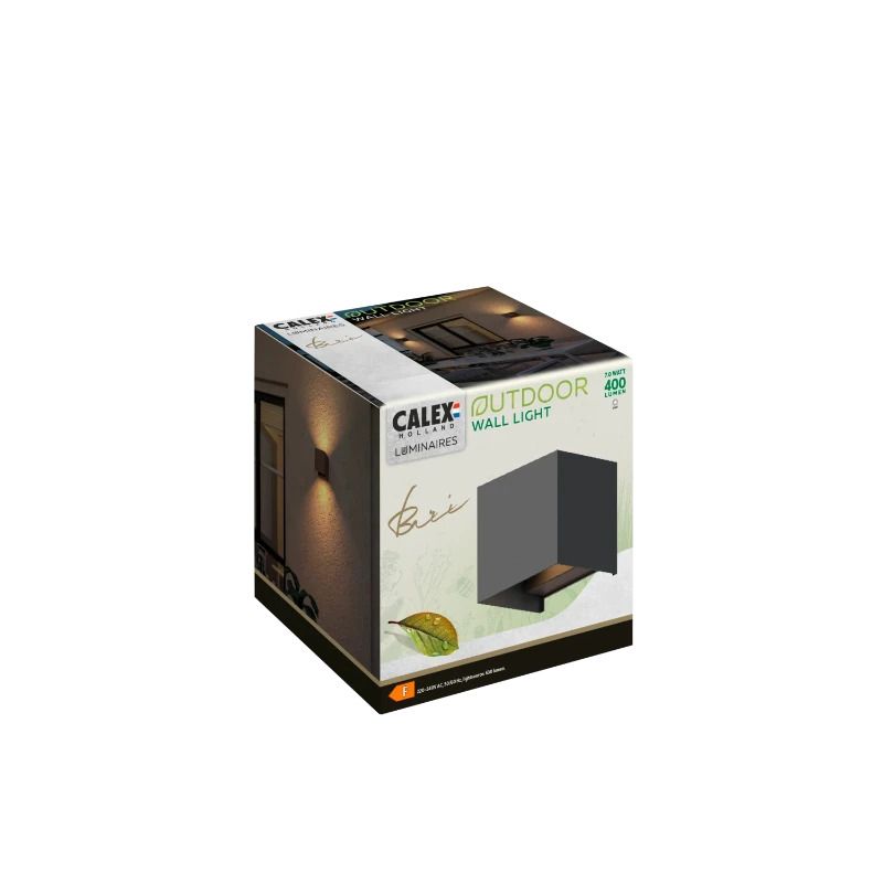 Calex Buiten Up/Downlighter Bari | 7W 400Lm 3000K | 830 | IP54 | Zwart