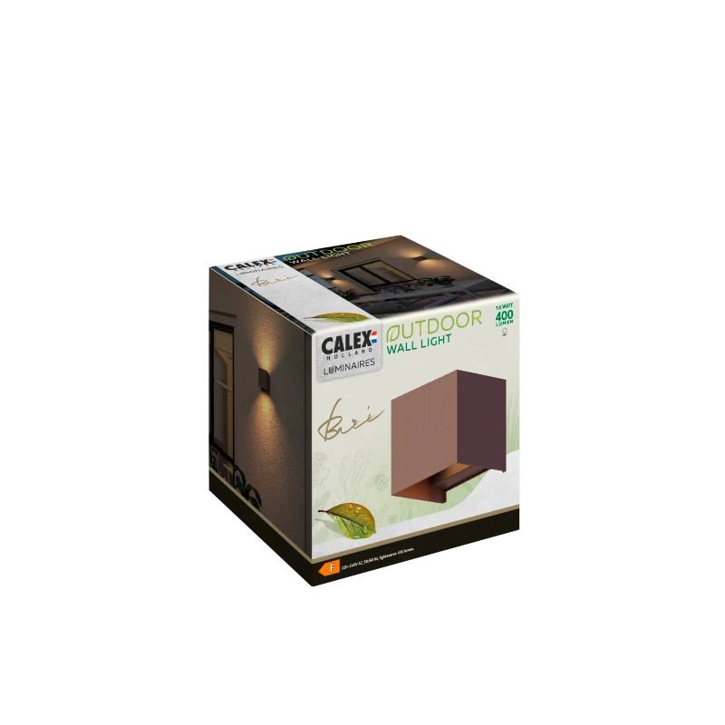Calex Buiten Up/Downlighter Bari | 7W 400Lm 3000K | 830 | IP54 | Roest