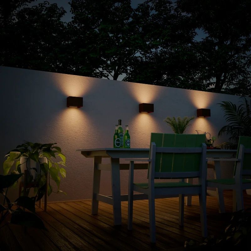 Calex Buiten Up/Downlighter Venice | 7W 400Lm 3000K | 830 | IP54 | Roest