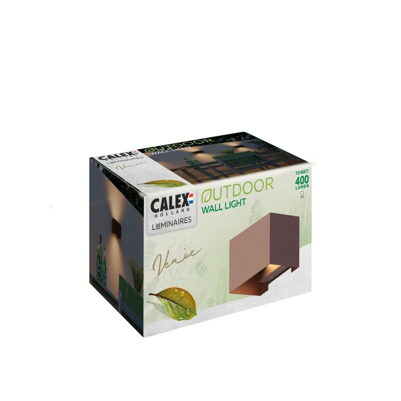 Calex Buiten Up/Downlighter Venice | 7W 400Lm 3000K | 830 | IP54 | Roest