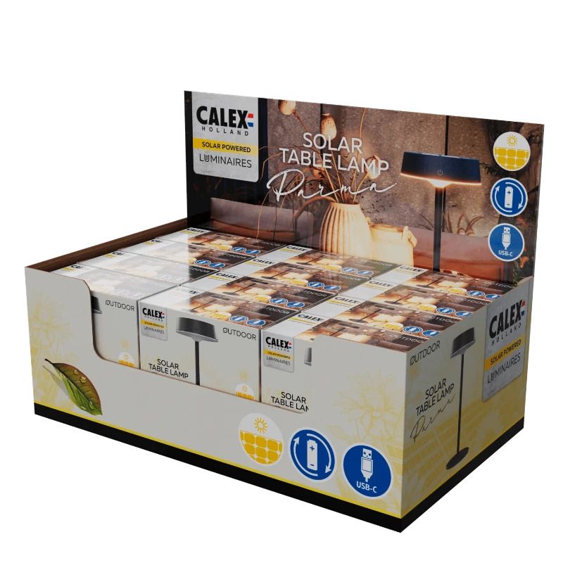 Calex Parma Buiten Solar Tafellamp | 2.2W 2700K 150Lm | 827 Dimbaar | IP54