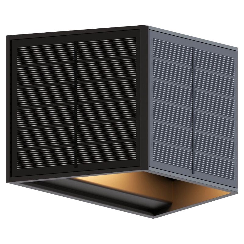 Calex Buiten Up/Downlighter Caserta | 0.5W 40Lm 2700K | 727 | Met Schemersensor Oplaadbaar Solar | IP44 | Zwart