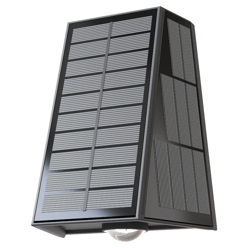 Calex Buiten Up/Downlighter Matera | 1.6W 85Lm 2700K | 727 | Met Schemersensor Oplaadbaar Solar | IP44 | Zwart