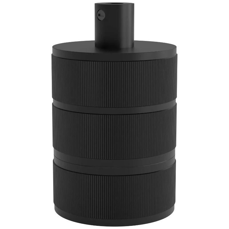 Calex E27 Lamphouder | Max 60W | 3 Ring Model | Aluminium Mat Zwart