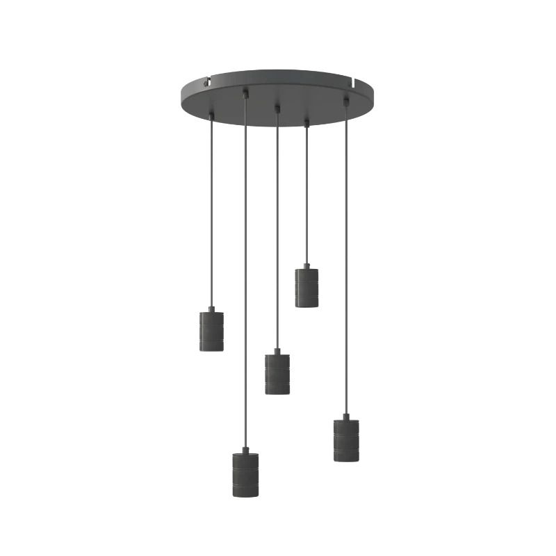 Calex Retro Hanglamp | 5X E27 | 2M Kabel| Zwart Aluminium
