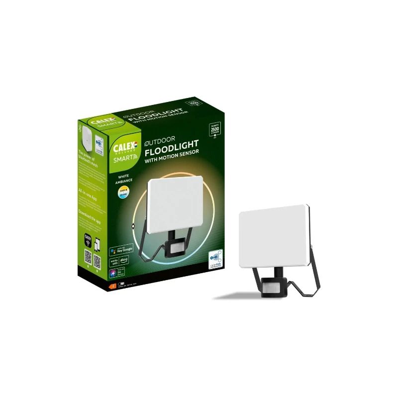 Calex Smart Floodlight | 24W 2500Lm RGB CCT |830-865 IP54 | Met Bewegingssensor
