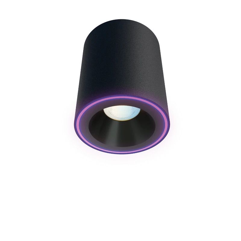 Calex Smart Opbouwspot Halo | 500Lm 2700K/6500K | 827/865 RGB | Dimbaar | IP20 | Zwart