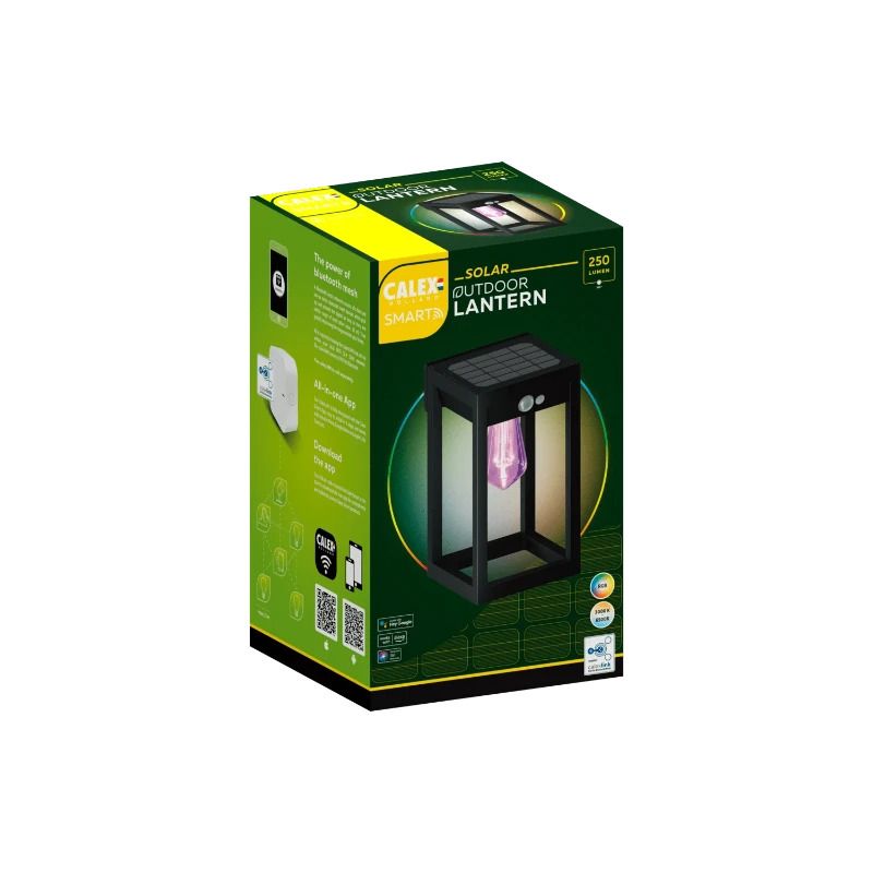 Calex Smart Wandlamp | 250Lm 3000K/6500K | 830/865 | Solar | Zwart