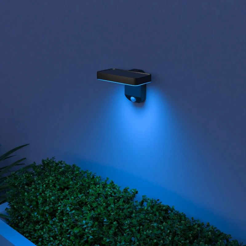 Calex Buiten Smart Wandlamp | 250Lm 3000K/6500K | 830/865 | Solar Dimbaar | IP44 | Zwart