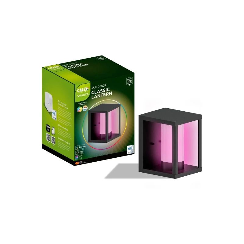 Calex Buiten Smart Wandlamp | 380Lm 2700K/6500K | 827/865 RGB | Dimbaar | IP54 | Zwart