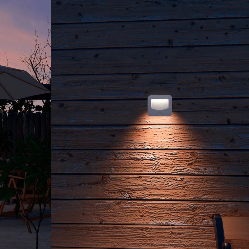 Calex Buiten Wandlamp | 0.45W 10Lm | Met Bewegingssensor | Met Schemersensor | Wit