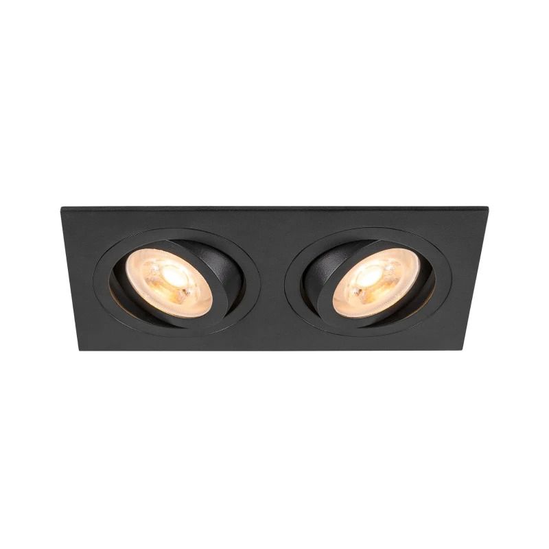 SLV LED Inbouwarmatuur Vierkant | 2X GU10 Max 10W IP20 | Dimbaar | NEW TRIA