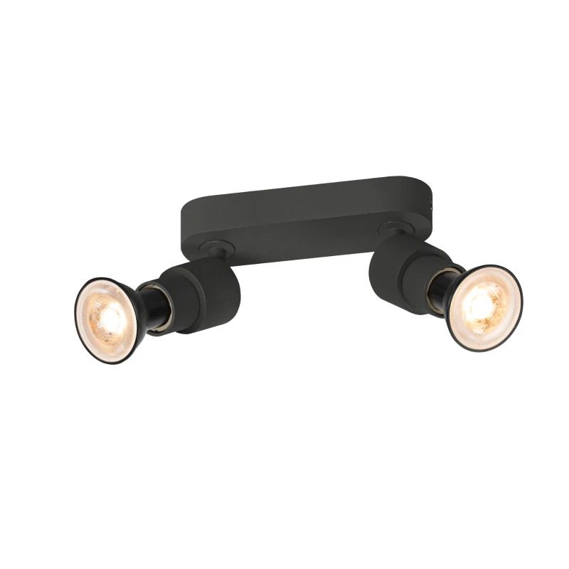 SLV LED Plafond- Wandlamp | 2X GU10 Max 6W | IP20 Dimbaar Zwart | PURI 2.0