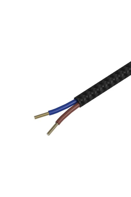 Calex Creations Textielkabel | 3m Max 60W | Zwart/Grijs