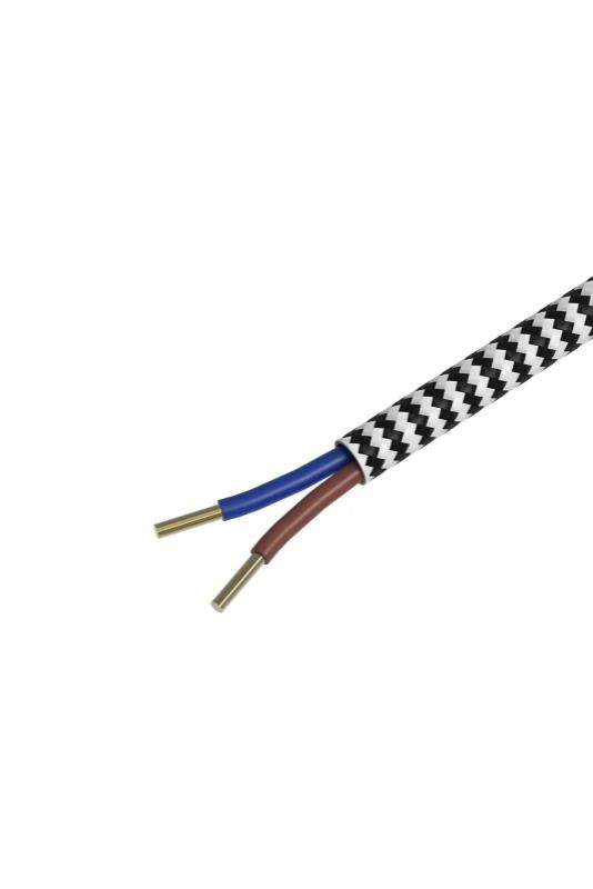 Calex Creations Textielkabel | 3m Max 60W | Zwart/Wit