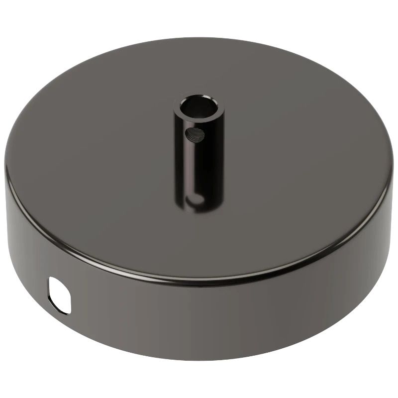 Calex Creations Plafondplaat | 10cm Metaal | 1 Gat | Glanzend Parel Zwart
