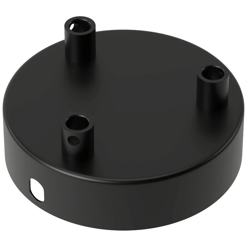 Calex Creations Plafondplaat | 10cm Metaal | 3 Gaten | Mat Zwart