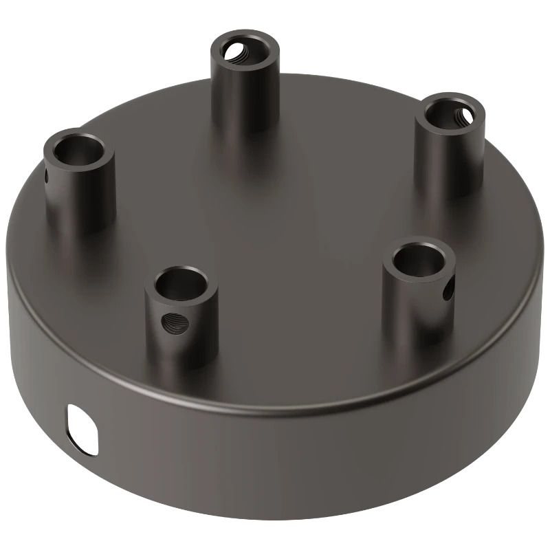 Calex Creations Plafondplaat | 10cm Metaal | 5 Gaten | Mat Parel Zwart