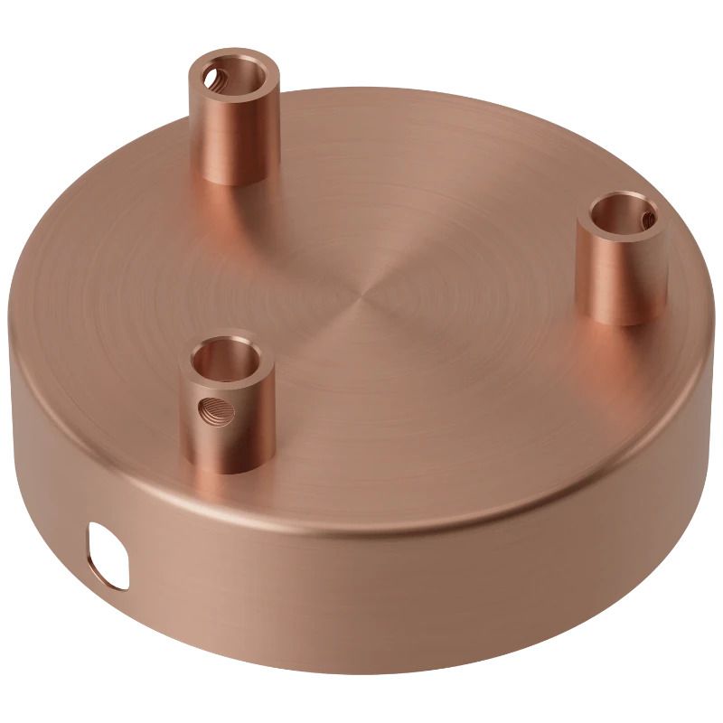 Calex Creations Plafondplaat | 10cm Metaal | 3 Gaten | Mat Koper