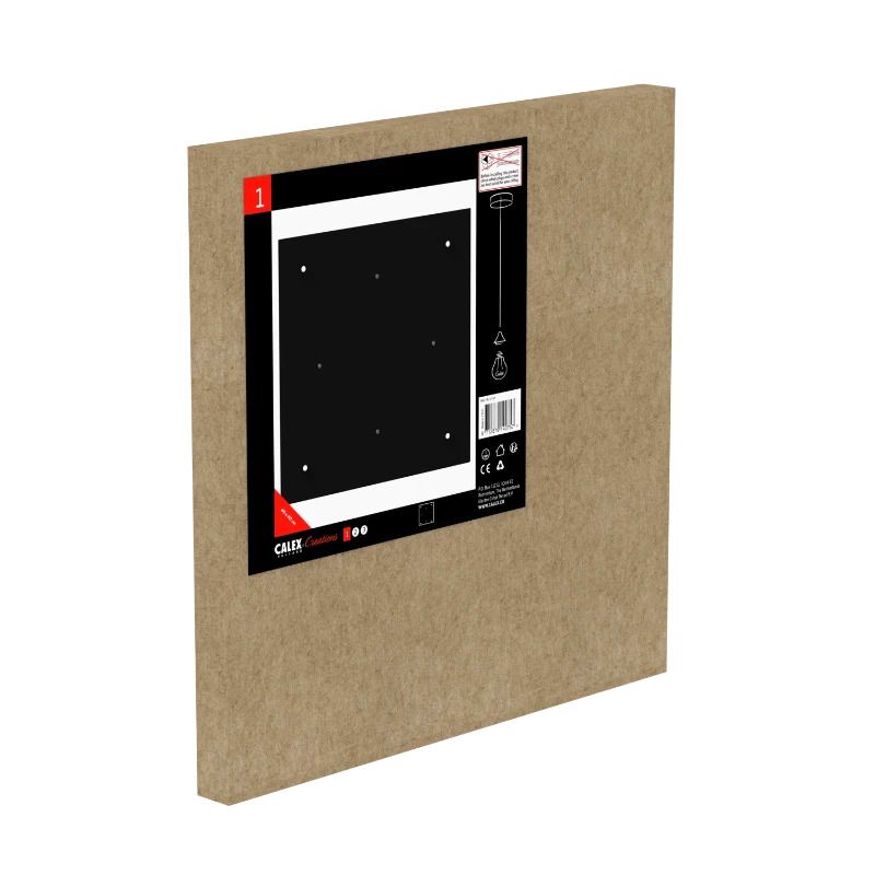Calex Creations Plafondplaat | 40x40 Metaal | 4 Gaten | Mat Zwart