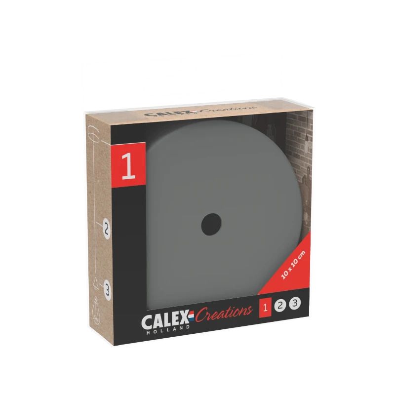 Calex Creations Plafondplaat | 10cm Metaal | 1 Gat | Beton