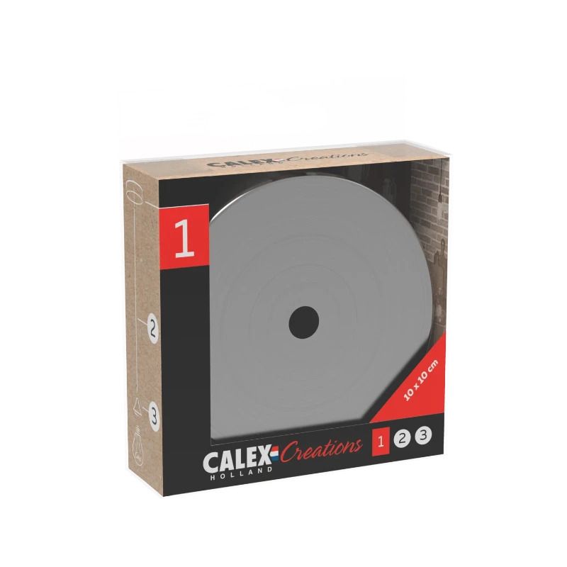 Calex Creations Plafondplaat | 10cm Metaal | 1 Gat | Mat Nikkel
