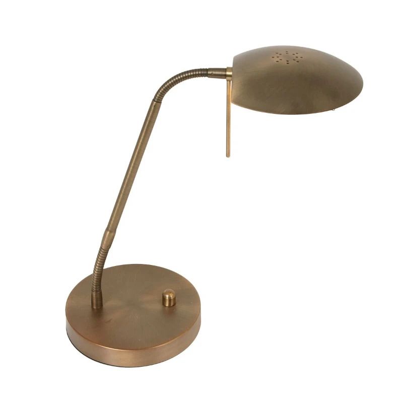 Mexlite Biron LED Tafellamp | 10W 2700K 800lm 827 | Dimbaar | Brons/Wit