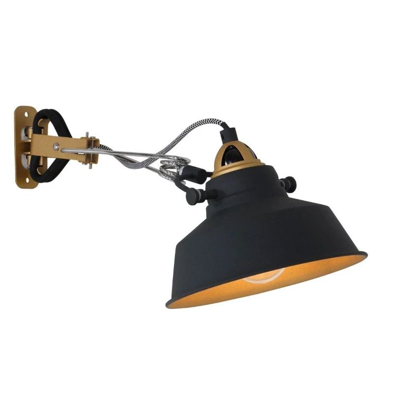 Mexlite Nove LED Klemlamp | 1x E27 40W | Dimbaar | Goud/Zwart