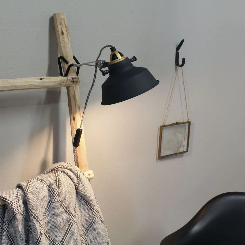 Mexlite Nove LED Klemlamp | 1x E27 40W | Dimbaar | Goud/Zwart