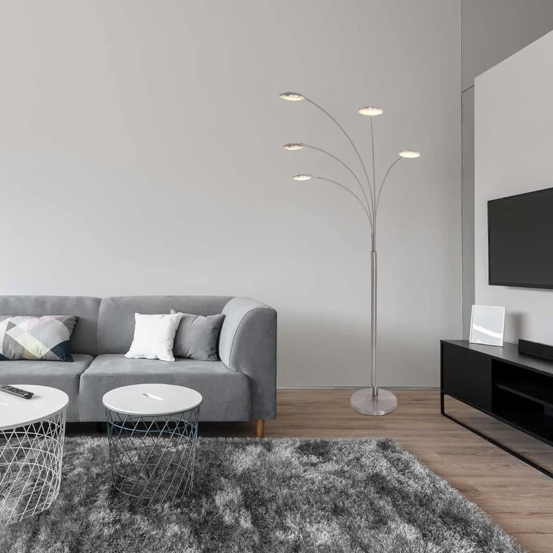 Mexlite Synna LED Vloerlamp | 22.5W 2700K 2500lm 827 | Dimbaar | Staal/Wit