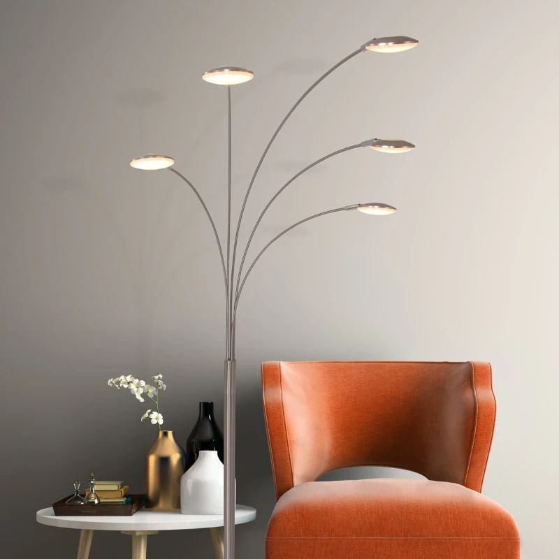 Mexlite Synna LED Vloerlamp | 22.5W 2700K 2500lm 827 | Dimbaar | Staal/Wit