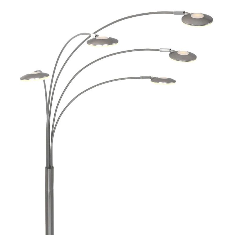 Mexlite Synna LED Vloerlamp | 22.5W 2700K 2500lm 827 | Dimbaar | Staal/Wit