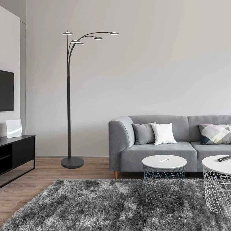Mexlite Synna LED Vloerlamp | 22.5W 2700K 2500lm 827 | Dimbaar | Zwart
