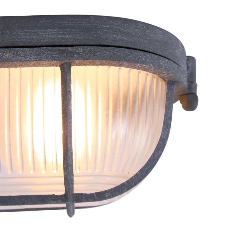 Mexlite Lisanne LED Plafondlamp | 1x E27 40W | Dimbaar | Grijs/Transparant